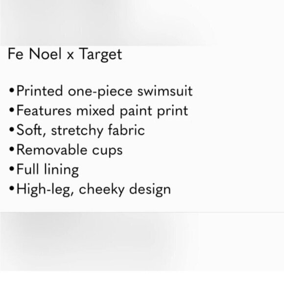 Fe Noel X Target One Piece Swimsuit NWOT - Picture 3 of 5
